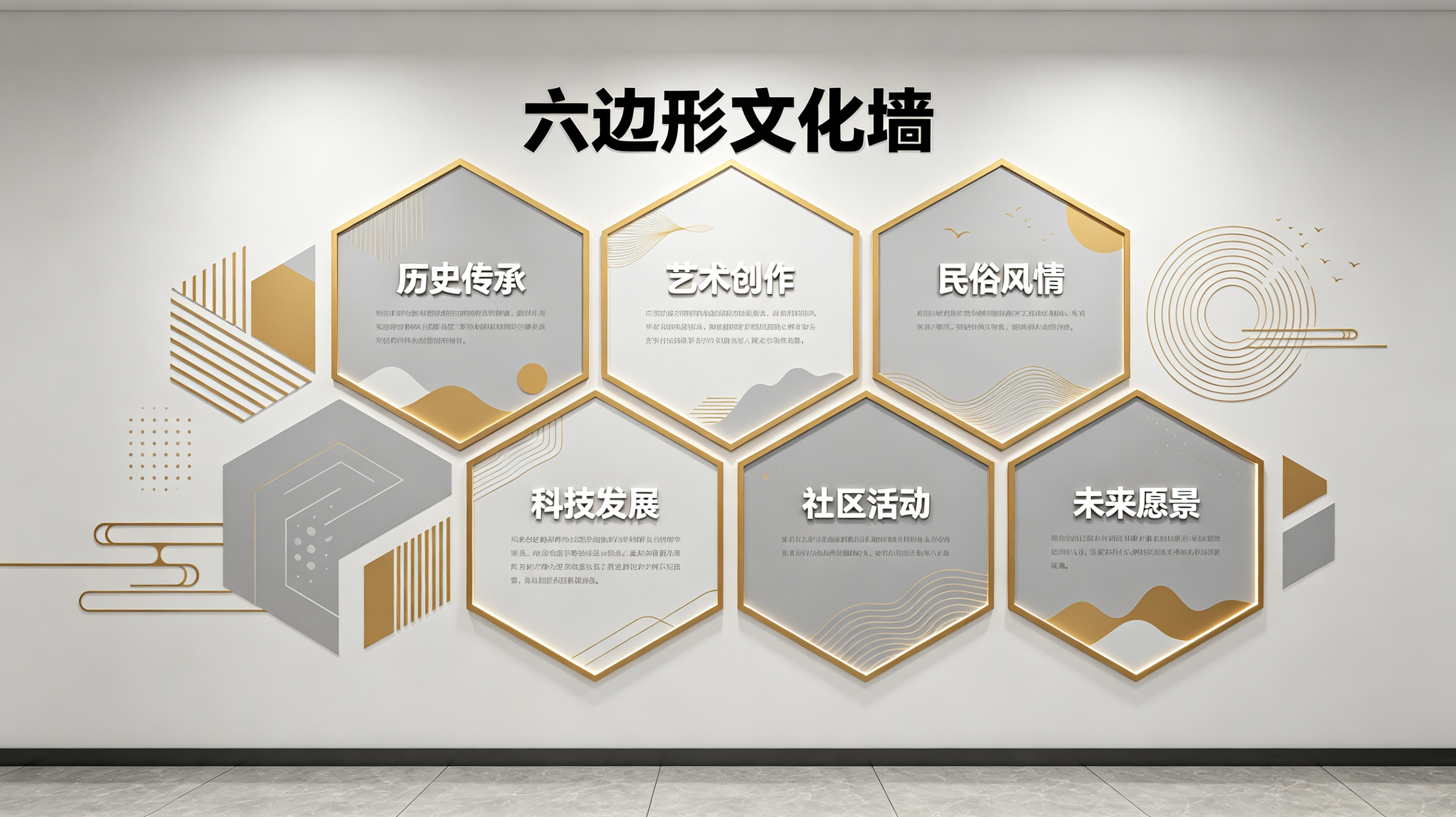 张家港企业文化墙 | 六边形信息美学
